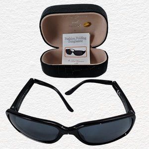 Sunglasses - Lori Greiner Neox black folding sunnies travel sunglass case women